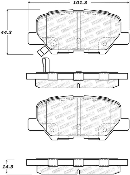 StopTech Street Disc Rear Brake Pads - 305.16790 Stoptech