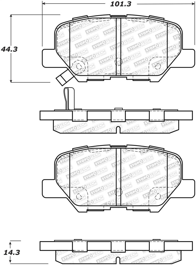 StopTech Street Disc Rear Brake Pads - 305.16790