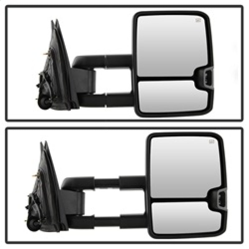 xTune Chevy Silverado 14-16 Heated Smoke LED Signal Telescoping Mirrors MIR-CSIL14S-G2-PWH-SM-SET SPYDER