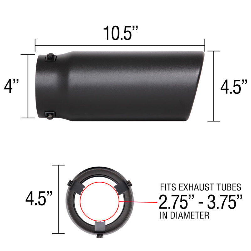 Spectre Exhaust Tip 4-1/2in. OD / Slant - Black Spectre