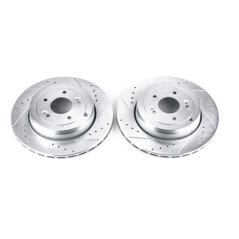 Power Stop 10-16 Hyundai Genesis Coupe Rear Evolution Drilled & Slotted Rotors - Pair PowerStop