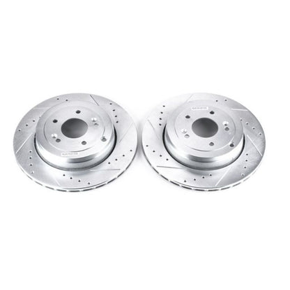 Power Stop 10-16 Hyundai Genesis Coupe Rear Evolution Drilled & Slotted Rotors - Pair PowerStop