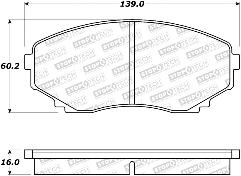 StopTech Premium Ceramic Rear Brake Pads - 308.05510 Stoptech