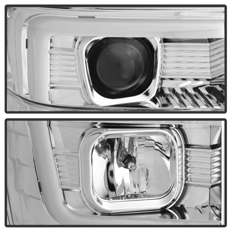 Spyder 08-10 Ford F-250 Super Duty V2 Light Bar DRL Projector Headlights - Chrm (PRO-YD-FS08V2-LB-C) SPYDER