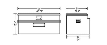 Tradesman Aluminum Flush Mount Truck Tool Box Full/Wide (60in.) - Brite Tradesman