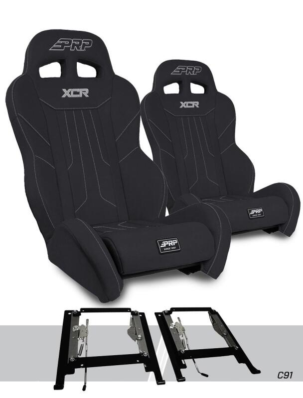PRP Seats Can-Am Maverick X3/R XCR Suspension Seats Mount & Slider Kit (Pair) - Black