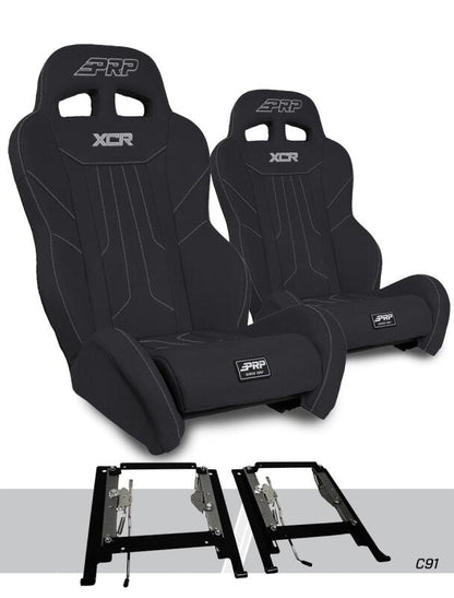 PRP Seats Can-Am Maverick X3/R XCR Suspension Seats Mount & Slider Kit (Pair) - Black