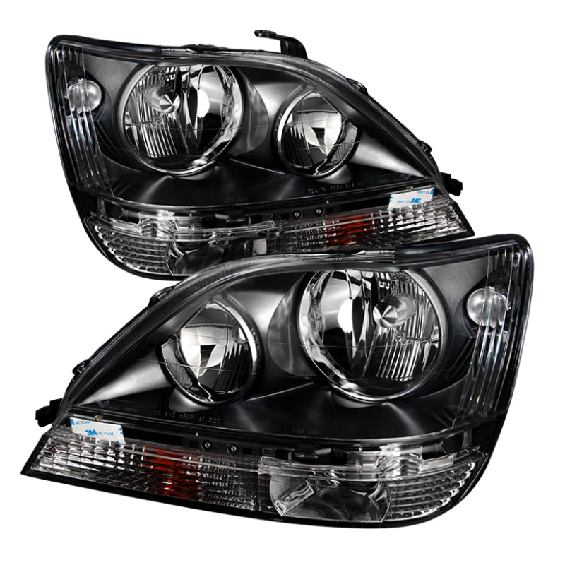 Xtune Lexus Rx300 99-03 Halogen Only (Bulbs Not Included) Crystal Headlights Black PRO-JH-LRX99-BK SPYDER