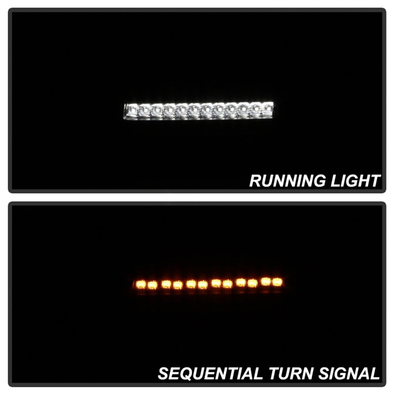 Spyder Jeep Wrangler 2018-2019 ( LED Model Only) LED Front Bumper Lights - Sequential Signal - Black SPYDER