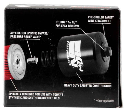 K&N Oil Filter for 2005-2014 BMW K1200 GT/R/RS/S/ K1300 GT/R/S/ R1200 GS/R/RT S1000RR K&N Engineering