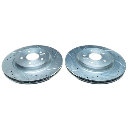 Power Stop 06-13 Chevrolet Corvette Rear Evolution Drilled & Slotted Rotors - Pair PowerStop