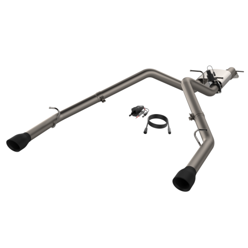 QTP 19-20 Ram 1500 304SS Screamer Cat-Back Exhaust Rear Split Exit w/4.5in Black Tips QTP