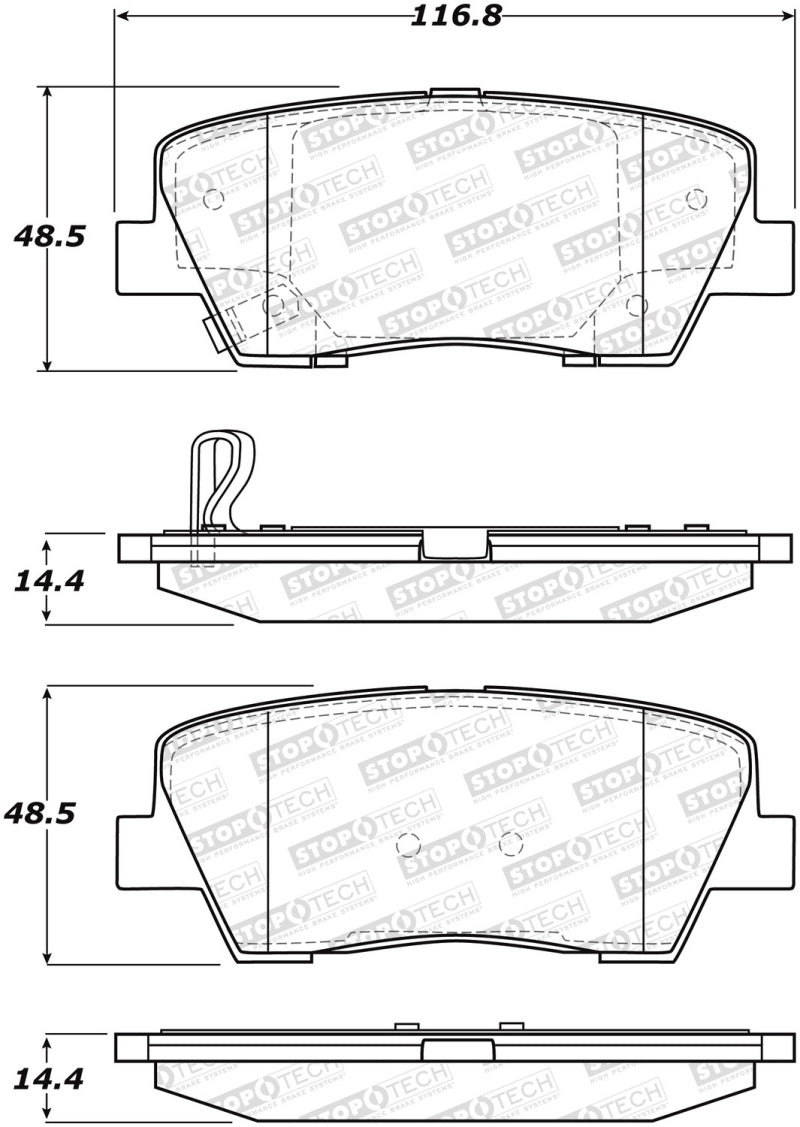 StopTech Premium Ceramic Brake Pads - 308.12841 Stoptech