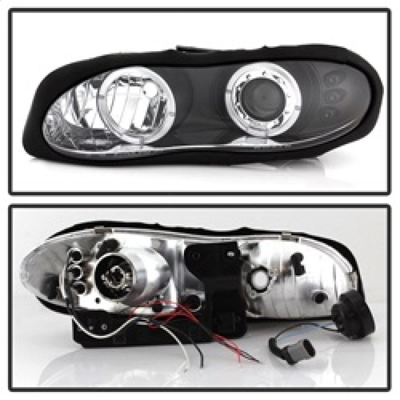 Spyder Chevy Camaro 98-02 Projector Headlights LED Halo LED Blk - Low H1 PRO-YD-CCAM98-HL-BK SPYDER