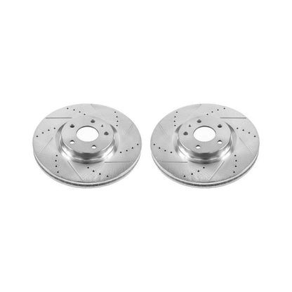 Power Stop 13-19 Ford Fusion Front Evolution Drilled & Slotted Rotors - Pair PowerStop