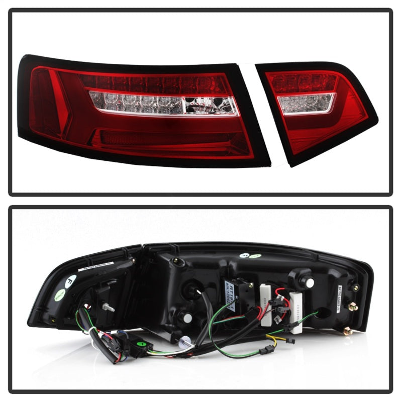 Spyder 09-11 Audi A6 LED Tail Lights - Red Clear (ALT-YD-AA609-LED-RC) SPYDER
