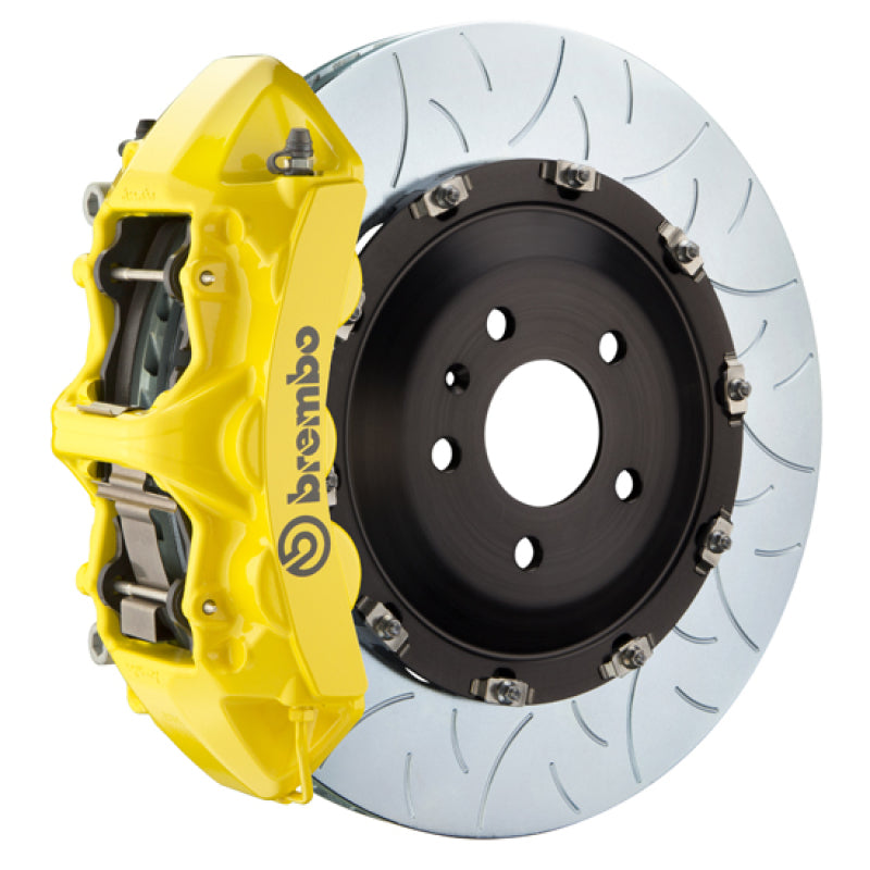 Brembo 15-23 Mustang GT (S550) Front GT BBK 6 Piston Cast 405x34 2pc Rotor Slotted Type-3- Yellow Brembo