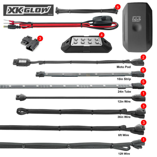 XKGlow LED Underglow Light Kit for Polaris Slingshot | XKchrome Smartphone App Controller - Part XK-SLING-ADV