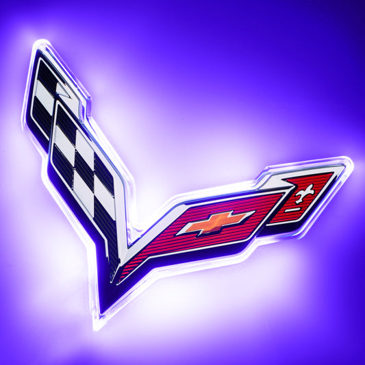 Oracle Corvette C7 Rear Illuminated Emblem - UV/Purple SEE WARRANTY