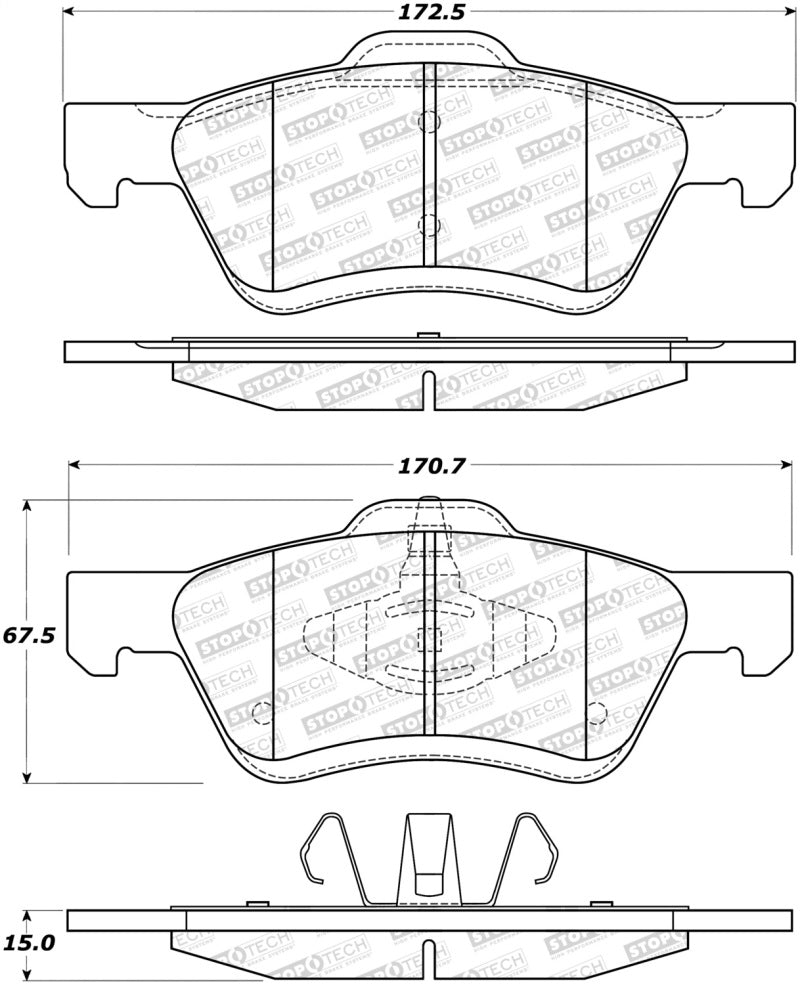 StopTech Premium Ceramic Brake Pads - 308.10470