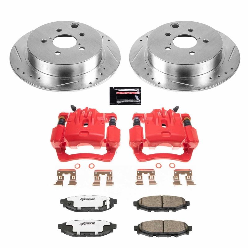 Power Stop 16-19 Subaru Crosstrek Rear Z26 Street Warrior Brake Kit w/Calipers PowerStop