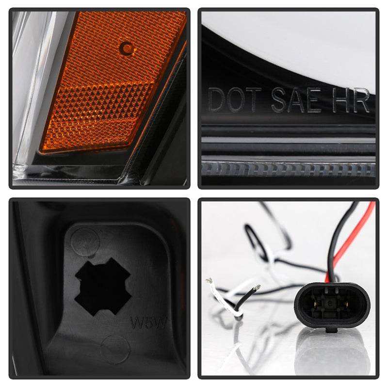 Spyder 05-07 Jeep Grand Cherokee - Light Bar Projector Headlights - Black - PRO-YD-JGC05V2-LB-BK SPYDER