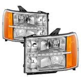 xTune GMC Sierra 07-13 Headlights with Daytime LED Running Light - Chrome HD-JH-GSIE07-LED-C