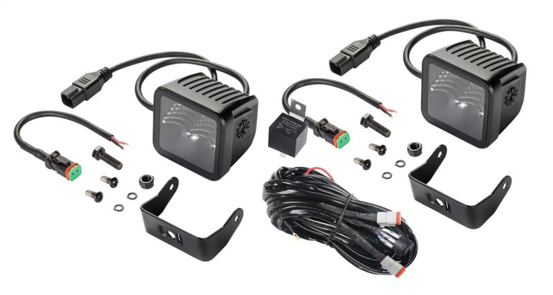 Hella Universal Black Magic 3.2in L.E.D. Cube Kit - Flood Beam (Short Range) Hella