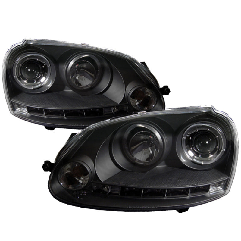 Spyder Volkswagen GTI 06-09/Jetta 06-09 Halogen Model Only - LED Halo DRL Black PRO-YD-VG06-HL-BK SPYDER