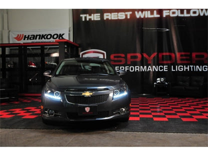 Spyder Chevy Cruze 11-14 Projector Headlights LED Halo -DRL Blk High H1 Low H7 PRO-YD-CCRZ11-DRL-BK SPYDER