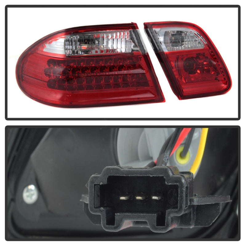 Xtune Mercedes Benz W210 E-Class 96-02 LED Tail Lights Red Clear ALT-CL-MBW210-LED-RC SPYDER