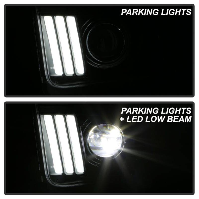 Spyder Ford Mustang 05-08 V2 High-Power LED Headlights - Black PRO-YD-FM05AP-BK SPYDER