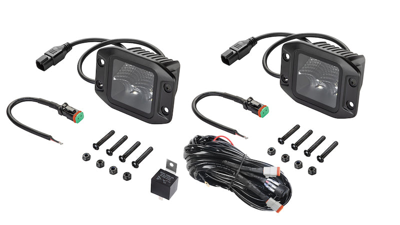 Hella Universal Black Magic 3.2in L.E.D. Cube Kit - Flood Beam (Flush Mount) Hella