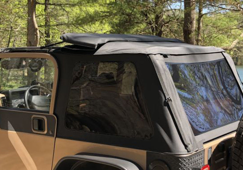 Rampage 18-21 Jeep Wrangler (JL) Unlimited Frameless TrailView Fastback Soft Top Kit - Black Diamond Rampage