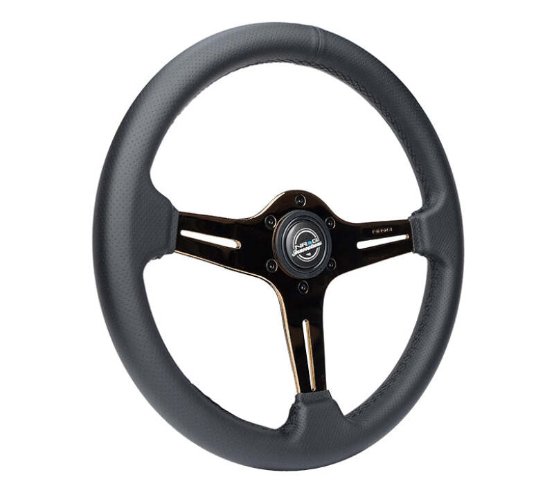 NRG Light Weight Gaming Steering Wheel - Blitz 350mm 3 Rose Gold Spokes Slits - Leather - No Dish - ST-018RG-PR
