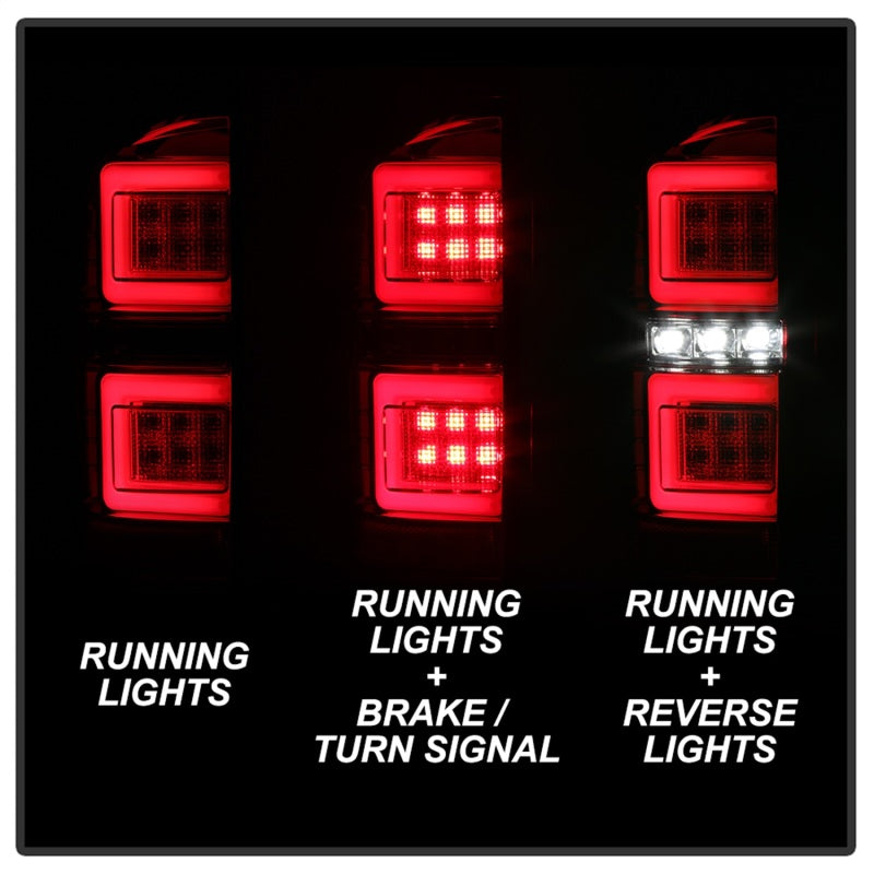 Spyder 16-17 Toyota Tacoma LED Tail Lights - Red Clear (ALT-YD-TT16-LED-RC) SPYDER