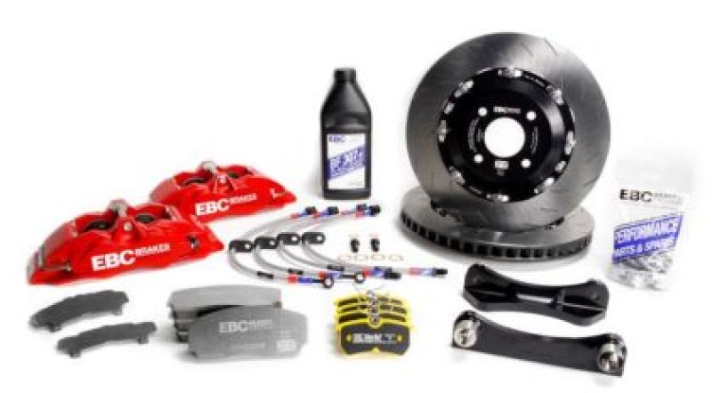 EBC Racing 12-19 BMW 3-Series (F30/F31/F34) Red Apollo-4 Calipers 355mm Rotors Front Big Brake Kit EBC