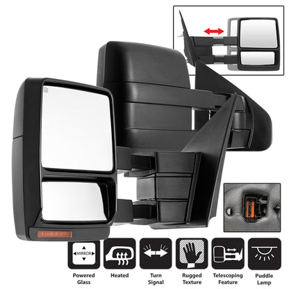 xTune Ford F150 04-06 POWER Heated Amber LED Signal Telescoping Mirror SET MIR-FF15004S-PWH-AM-SET SPYDER