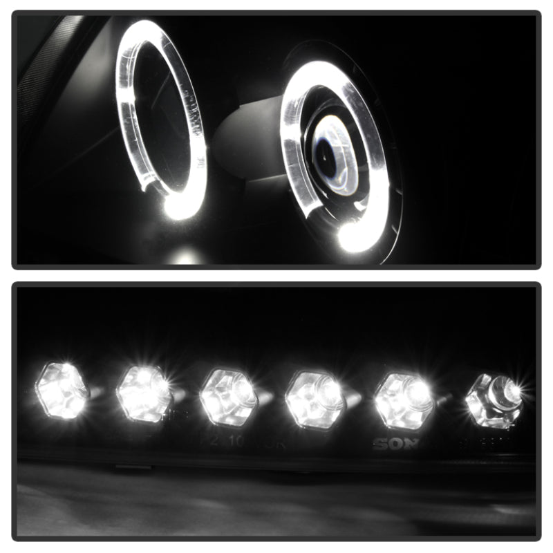 Spyder Ford F150 97-03 Projector - LED Halo Amber Reflctr LED Blk Smke PRO-YD-FF15097-1P-AM-BSM SPYDER
