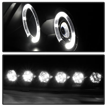 Spyder Ford F150 97-03 Projector - LED Halo Amber Reflctr LED Blk Smke PRO-YD-FF15097-1P-AM-BSM SPYDER