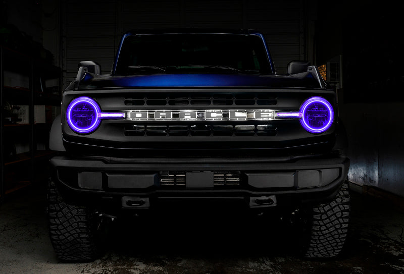 Oracle 21-22 Ford Bronco Headlight Halo Kit w/DRL Bar - Base Headlights ColorSHIFT -w/RF Controller ORACLE Lighting