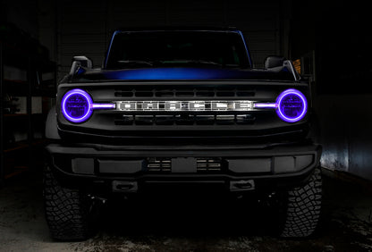 Oracle 21-22 Ford Bronco Headlight Halo Kit w/DRL Bar - Base Headlights ColorSHIFT -w/RF Controller ORACLE Lighting