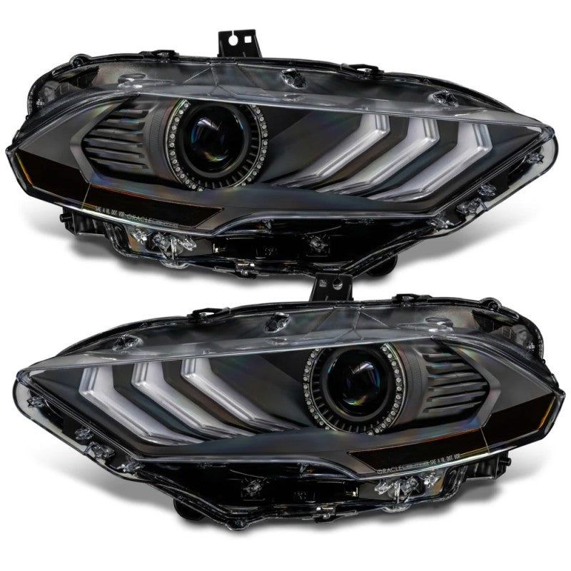 Oracle Lighting 18-23 Ford Mustang Dynamic ColorSHIFT LED Headlights - Black Series ORACLE Lighting