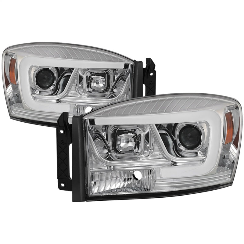Spyder Dodge Ram 1500 06-08 V2 Projector Headlights - Light Bar DRL - Chrome (PRO-YD-DR06V2-LB-C) SPYDER