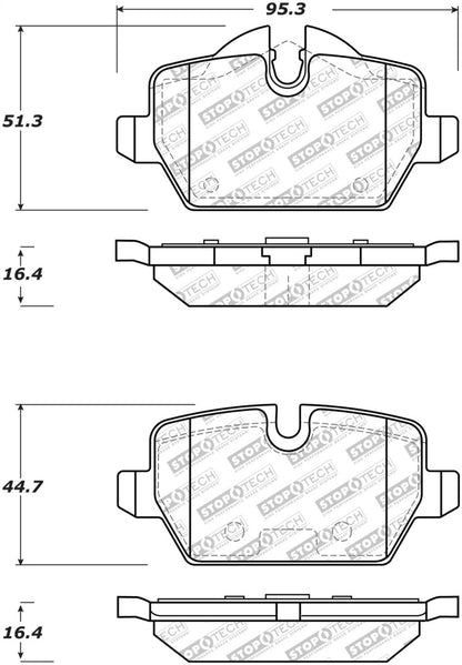 StopTech Street Disc Rear Brake Pads - 305.12260 Stoptech