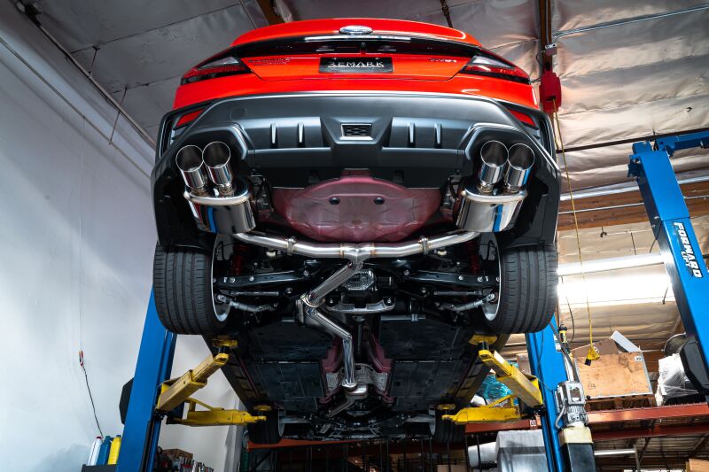 REMARK Catback Exhaust, Subaru WRX VB - Stainless Single 4 Quad Tips (Resonated) Remark