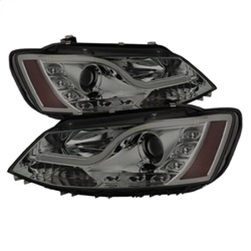 Spyder Volkswagen Jetta 11-14 Projector Headlights Halogen Light Tube DRL Smke PRO-YD-VJ11-LTDRL-SM SPYDER