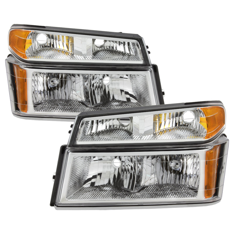 Xtune Chevy Colorado 04-12 OEM Headlights w/ Bumper Lights Chrome HD-JH-CCOL04-SET-C SPYDER