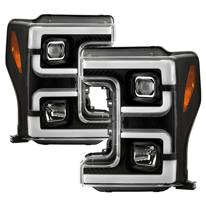 Spyder 17-18 Ford F250/F350/F450 Halogen Model Only -White Light Bar- Black- PRO-YD-FS17HALSI-BK SPYDER
