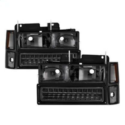 Xtune 92-94 Blazer Full Size Corner/LED Bumper Headlights Smoke HD-JH-CCK88-LED-AM-SM-SET SPYDER